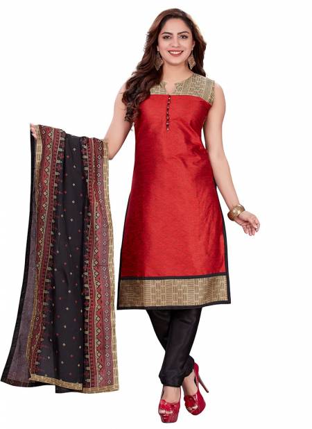 Red N F CHURIDAR 08 Fancy Festive Wear Worked Readymade Salwar Suit Collection N F C 233 MAJENDA